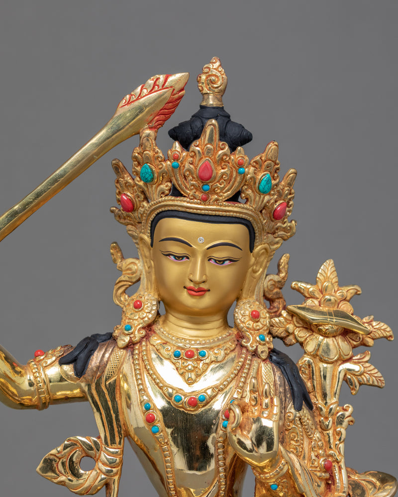 Manjushri Sculpture Nepal | Traditional Bodhisattva Art