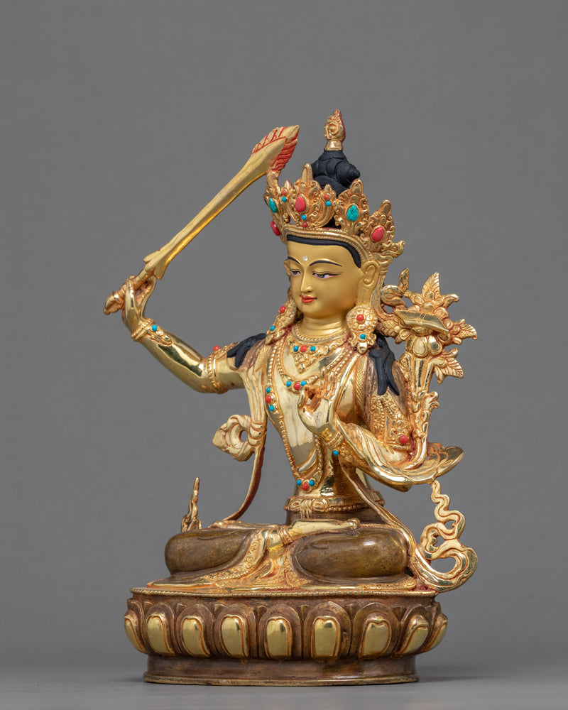 Manjushri Sculpture Nepal | Traditional Bodhisattva Art