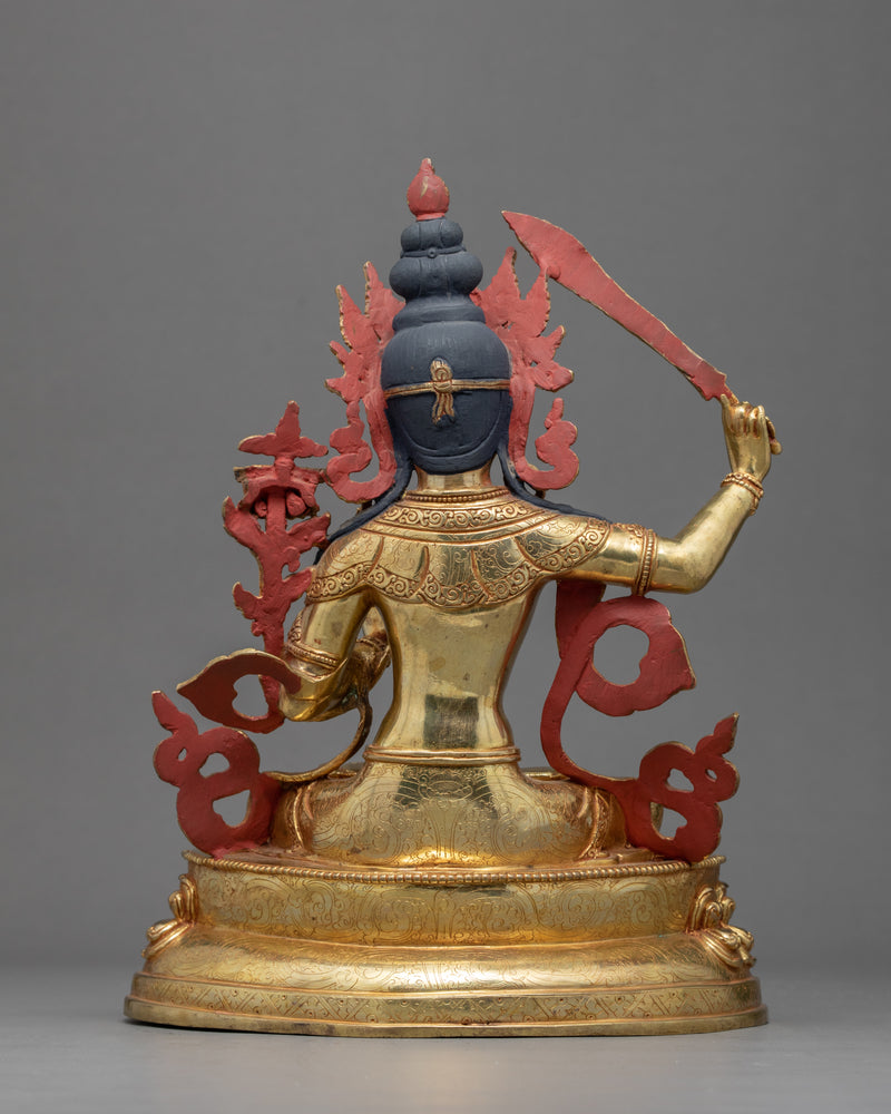 Tibetan Manjushri Sculpture | Traditionally Hand Carved Statue