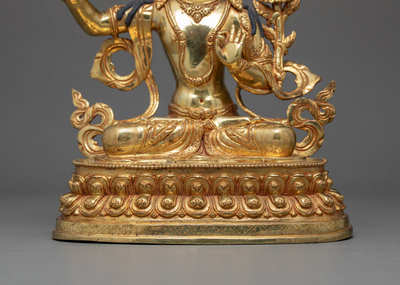 Tibetan Manjushri Sculpture | Traditionally Hand Carved Statue