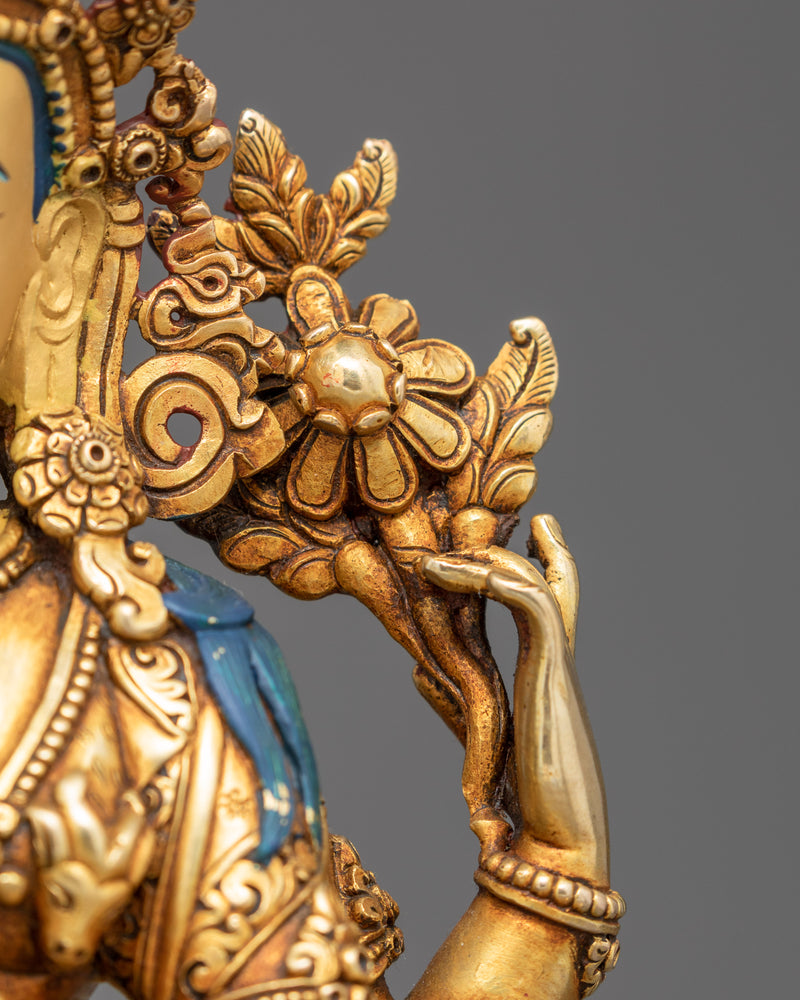 Four Armed Chenrezig Sculpture | Traditional Bodhisattva Statue