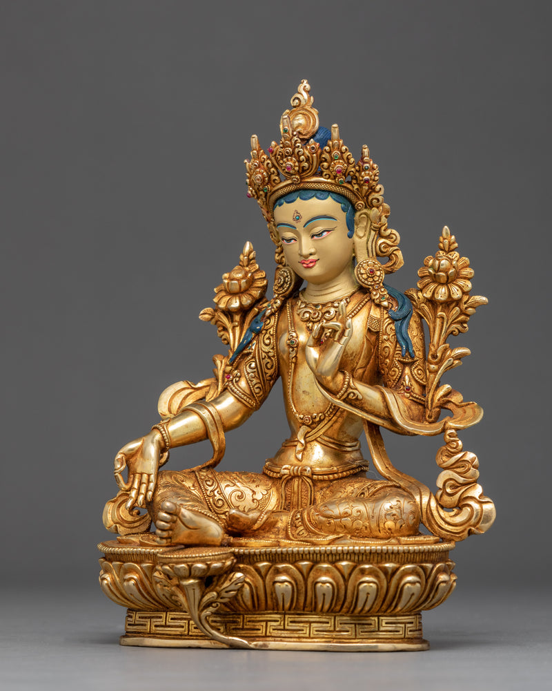 Green Tara Mother Sculpture | Traditional Buddhist Statue