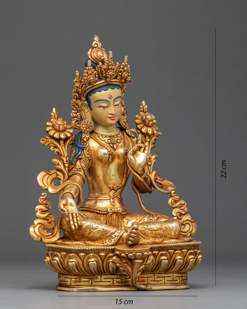 Green Tara Mother Sculpture | Traditional Buddhist Statue