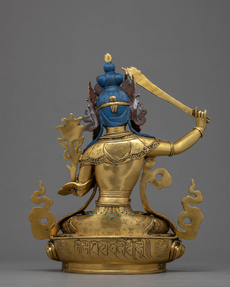 Manjushri Bodhisattva Sculpture | Traditional Hand Carved Statue