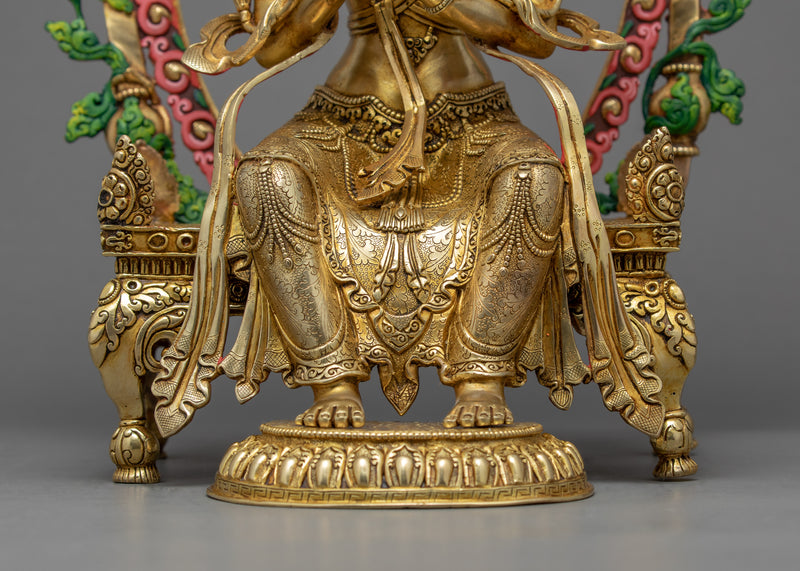 Maitreya Buddha Sculpture | Seated on Throne | Auspicious Buddhist Art