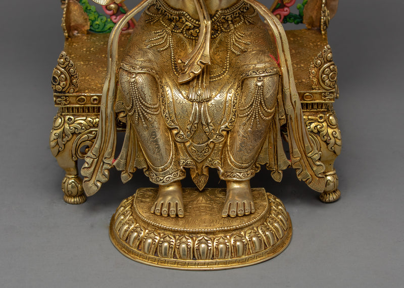 Maitreya Buddha Sculpture | Seated on Throne | Auspicious Buddhist Art