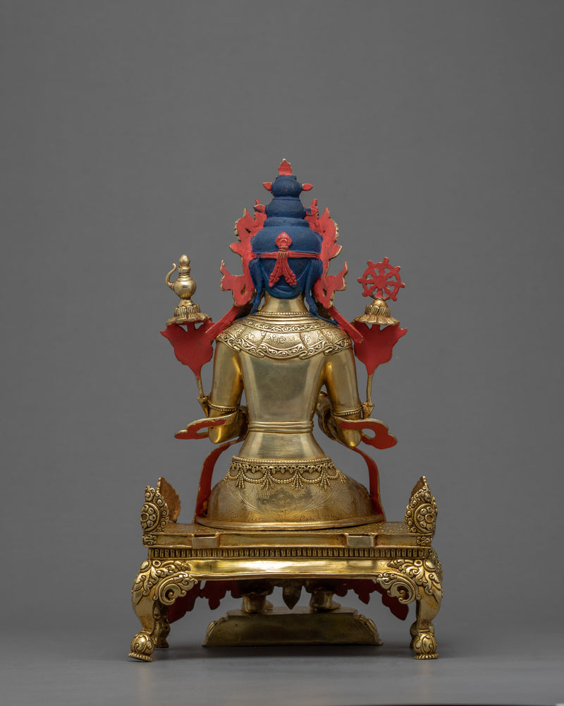 Maitreya Buddha Sculpture | Seated on Throne | Auspicious Buddhist Art