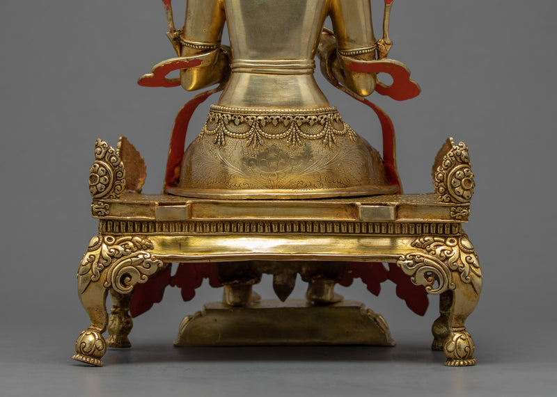 Maitreya Buddha Sculpture | Seated on Throne | Auspicious Buddhist Art