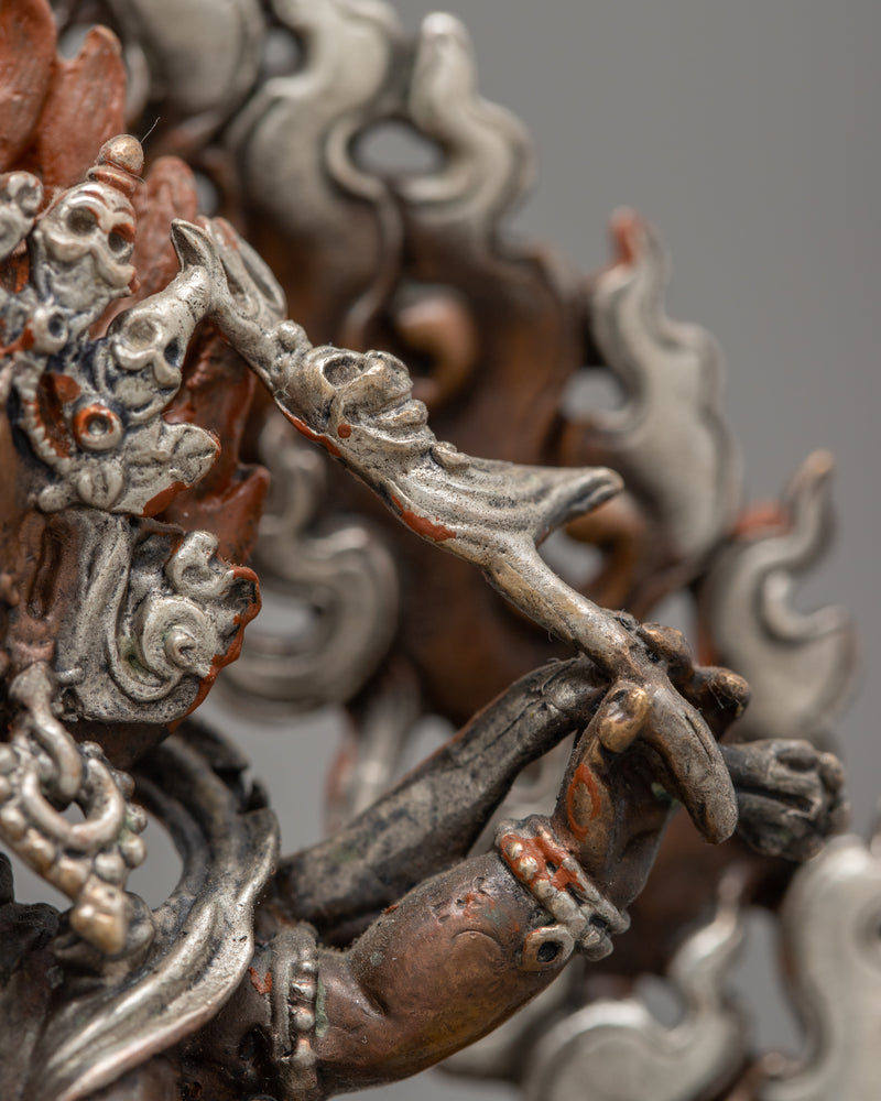 Miniature Six Armed Mahakala Statue | Traditional Buddhist Art