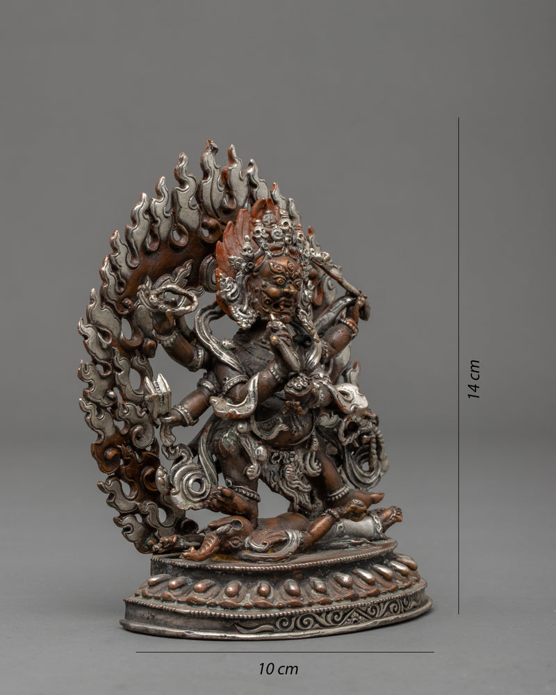 Miniature Six Armed Mahakala Statue | Traditional Buddhist Art