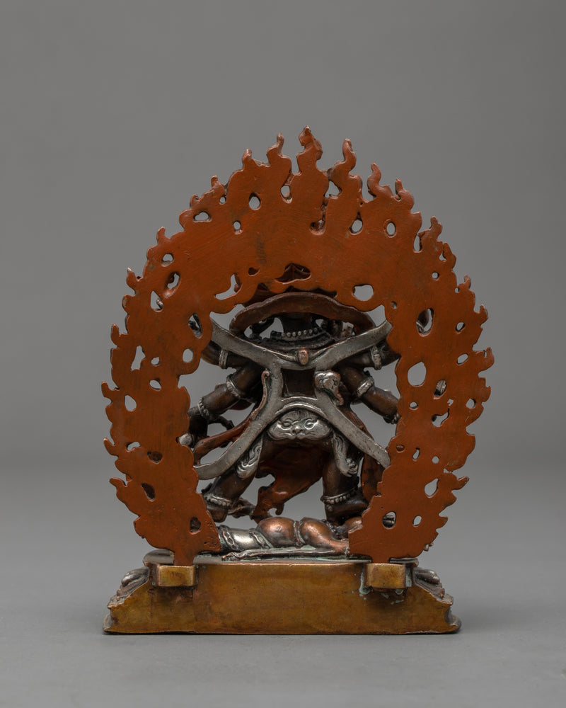 Miniature Six Armed Mahakala Statue | Traditional Buddhist Art