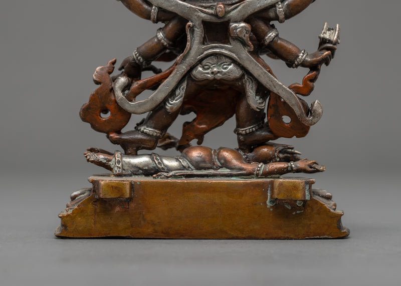 Miniature Six Armed Mahakala Statue | Traditional Buddhist Art