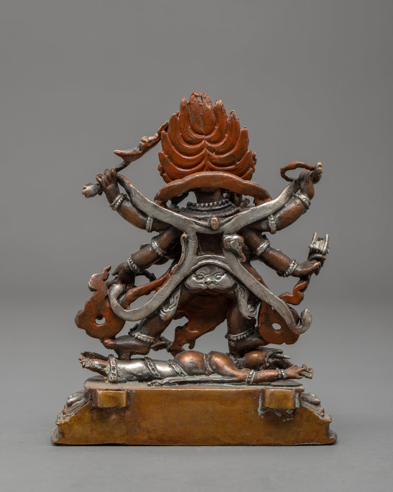 Miniature Six Armed Mahakala Statue | Traditional Buddhist Art