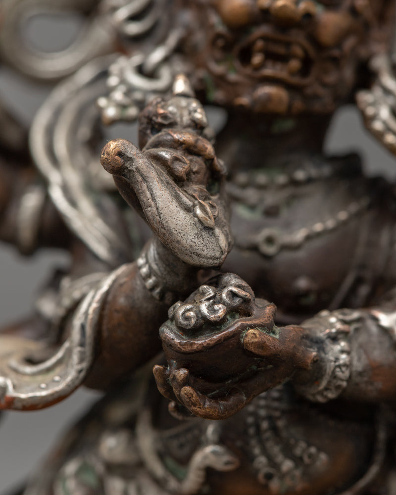 Miniature Six Armed Mahakala Statue | Traditional Buddhist Art