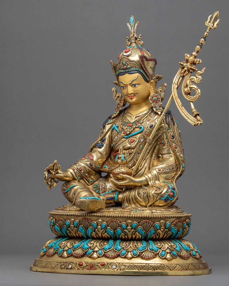 Guru Padmasambhava Sculpture | Finely Hand Painted Buddhist Statue