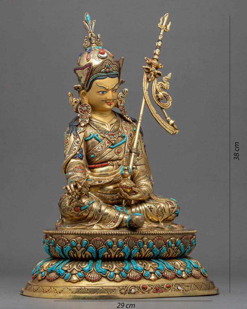 Guru Padmasambhava Sculpture | Finely Hand Painted Buddhist Statue