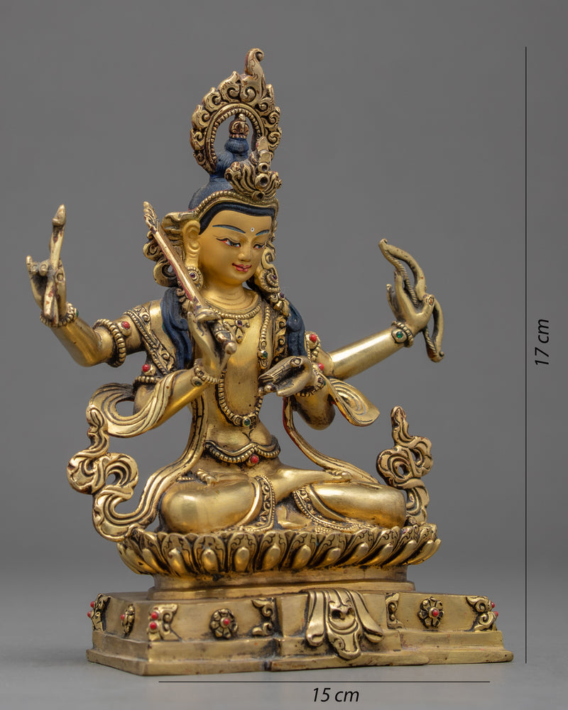 Maha Manjushri Statue | Traditional Himalayan Art of Nepal