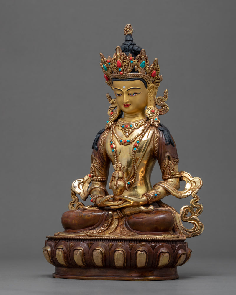 Amitayus Buddha Sculpture | Traditional Bodhisattva Art