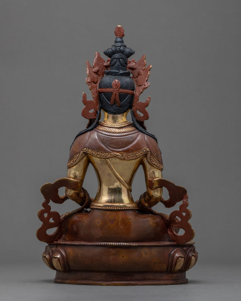 Amitayus Buddha Sculpture | Traditional Bodhisattva Art