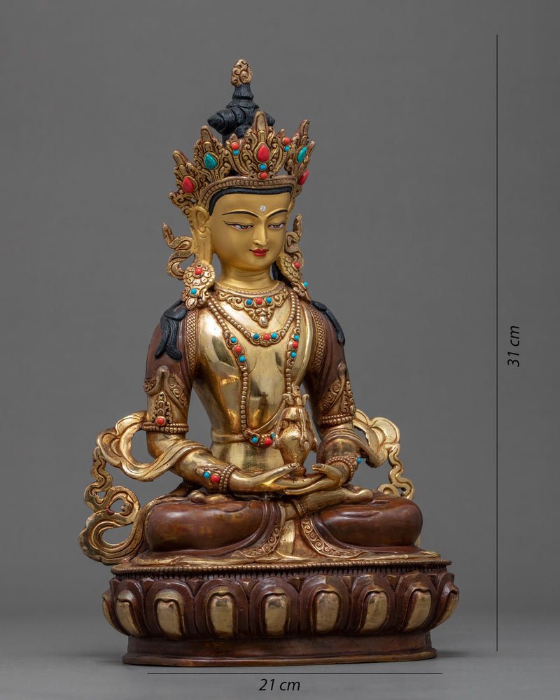 Amitayus Buddha Sculpture | Traditional Bodhisattva Art