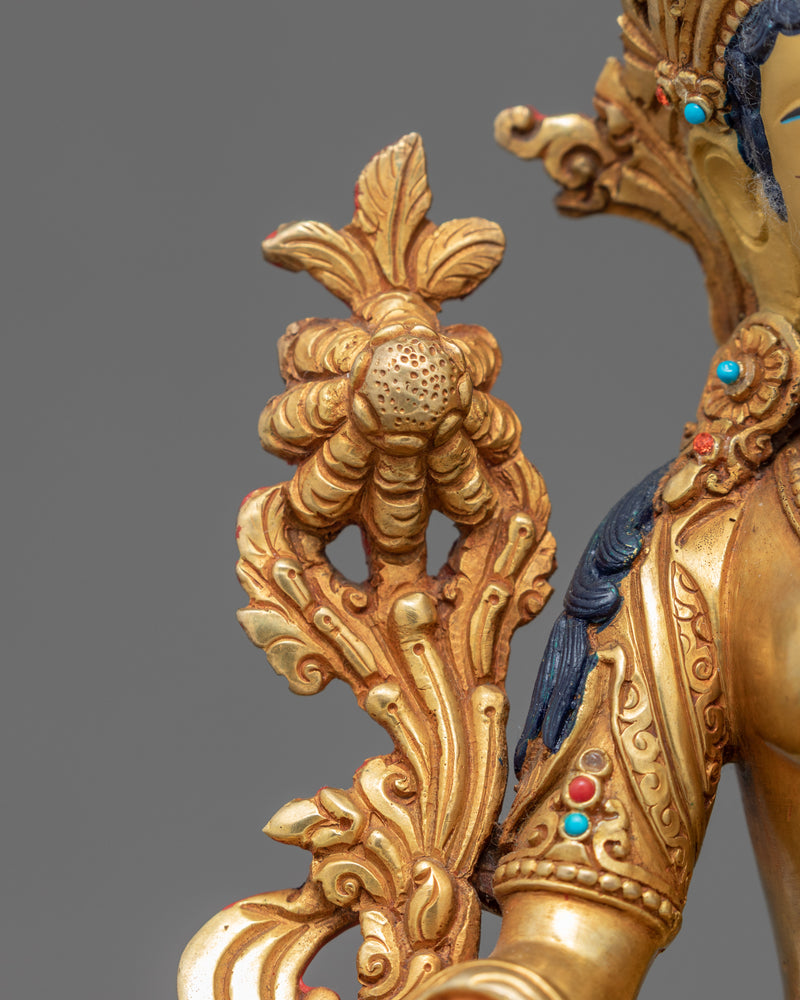 Mother Green Tara Sculpture | Traditionally Hand Carved Statue