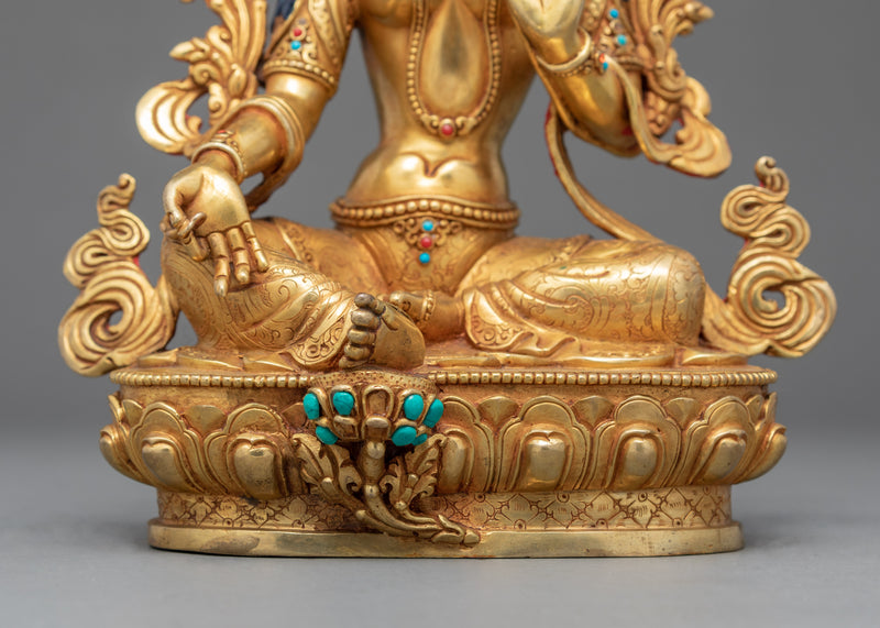 Mother Green Tara Sculpture | Traditionally Hand Carved Statue