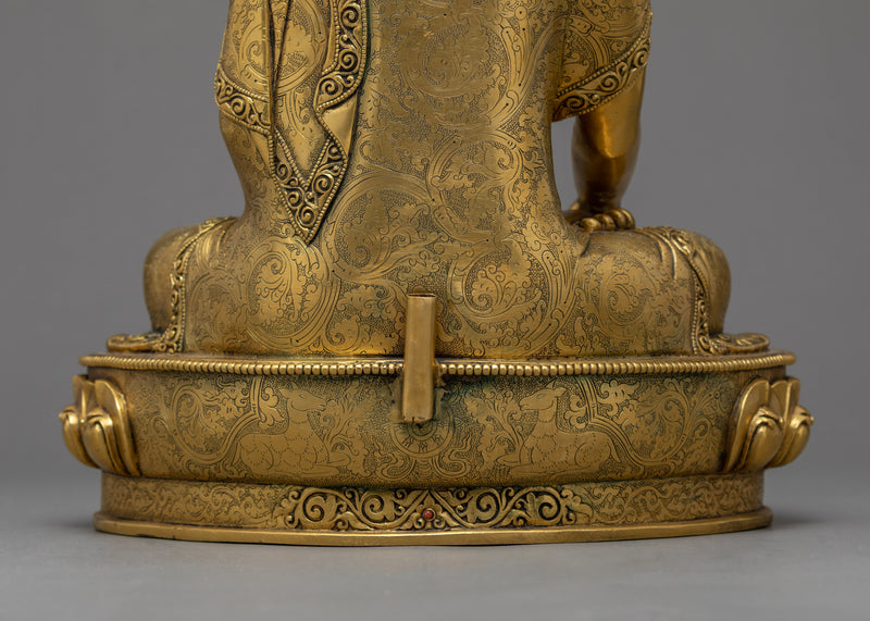 The Shakyamuni Buddha Sculpture | Traditionally Gilded with Gold