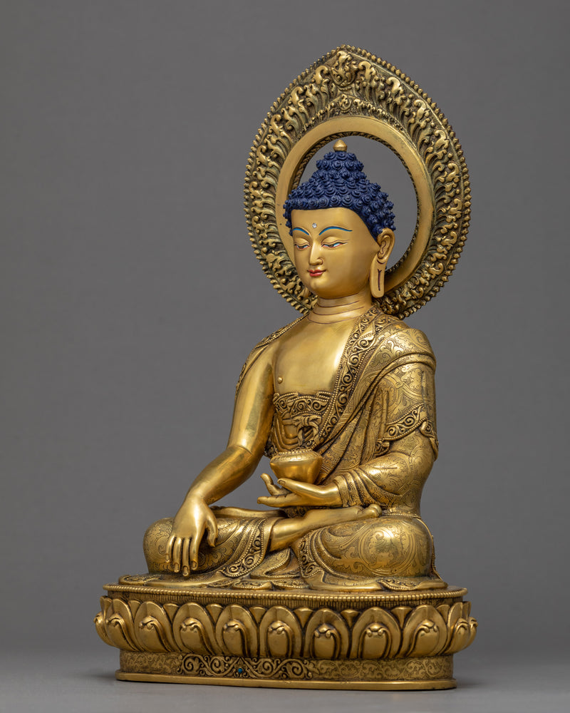 The Shakyamuni Buddha Sculpture | Traditionally Gilded with Gold