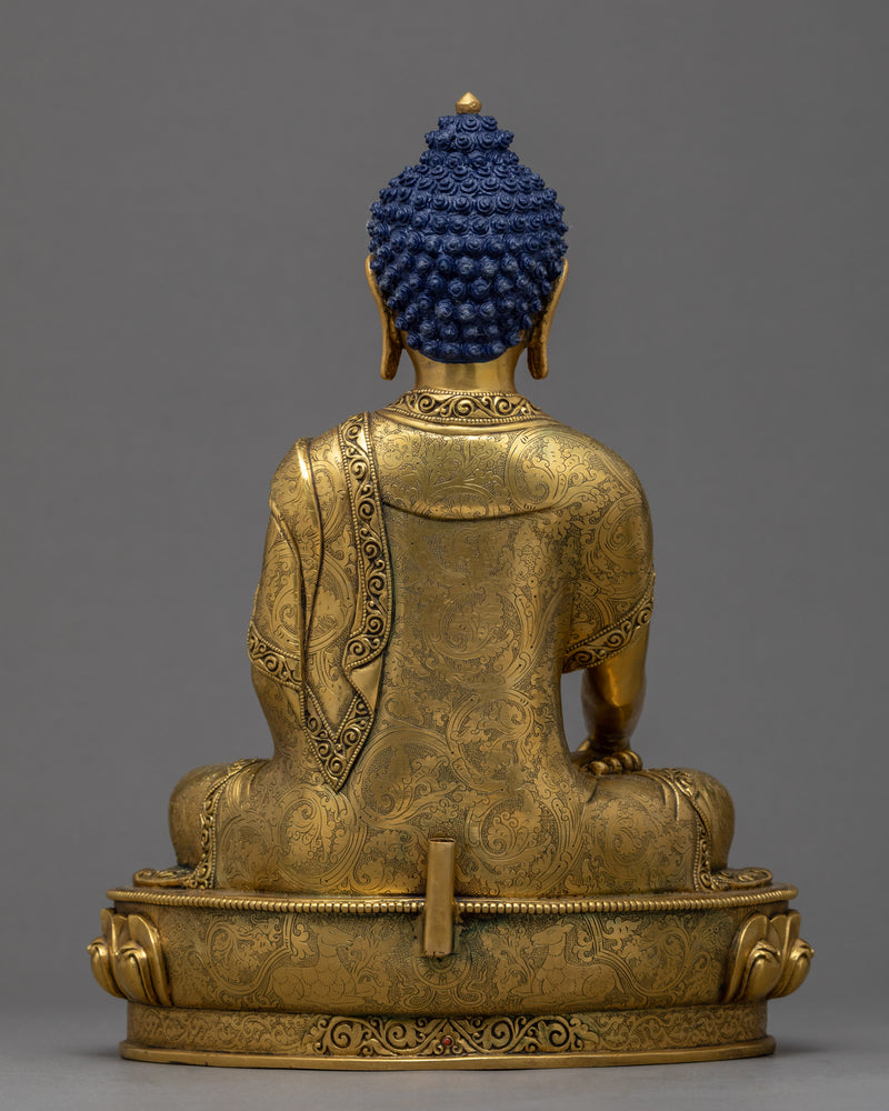 The Shakyamuni Buddha Sculpture | Traditionally Gilded with Gold