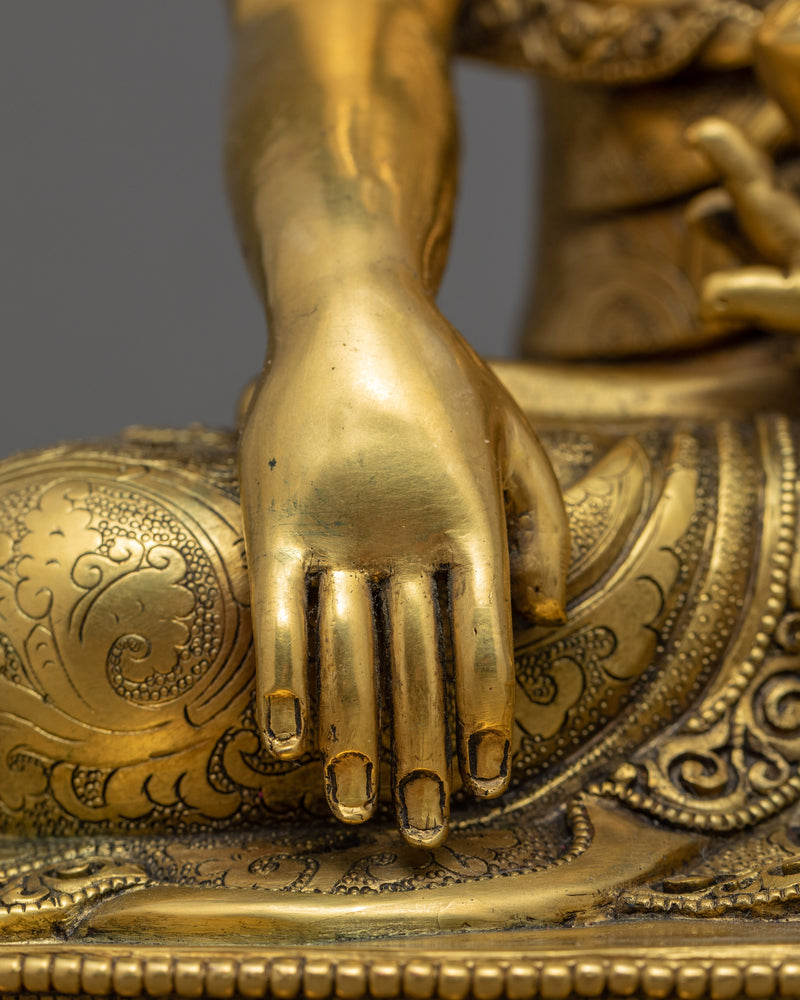 The Shakyamuni Buddha Sculpture | Traditionally Gilded with Gold