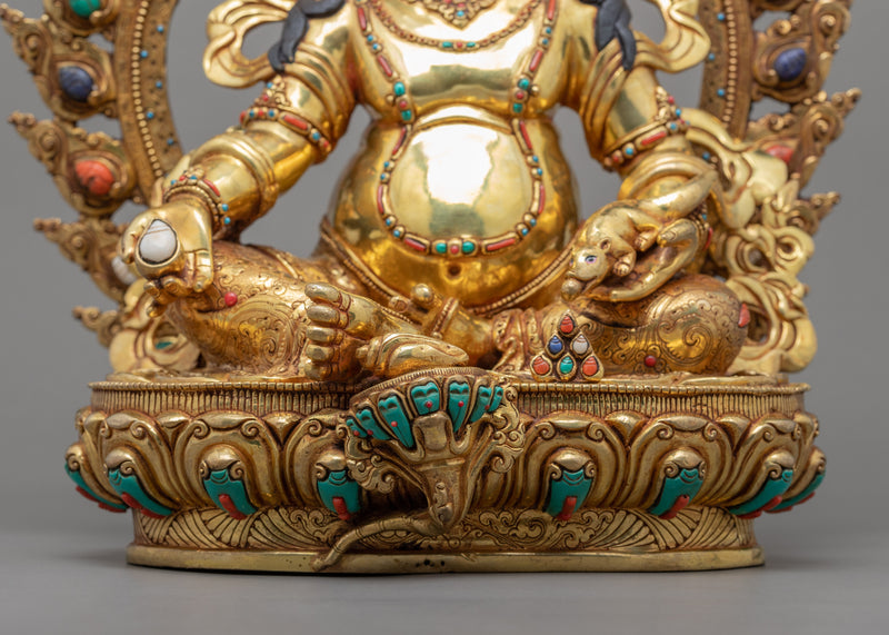 Yellow Jambhala Statue | Traditionally Hand Crafted Buddhist Art