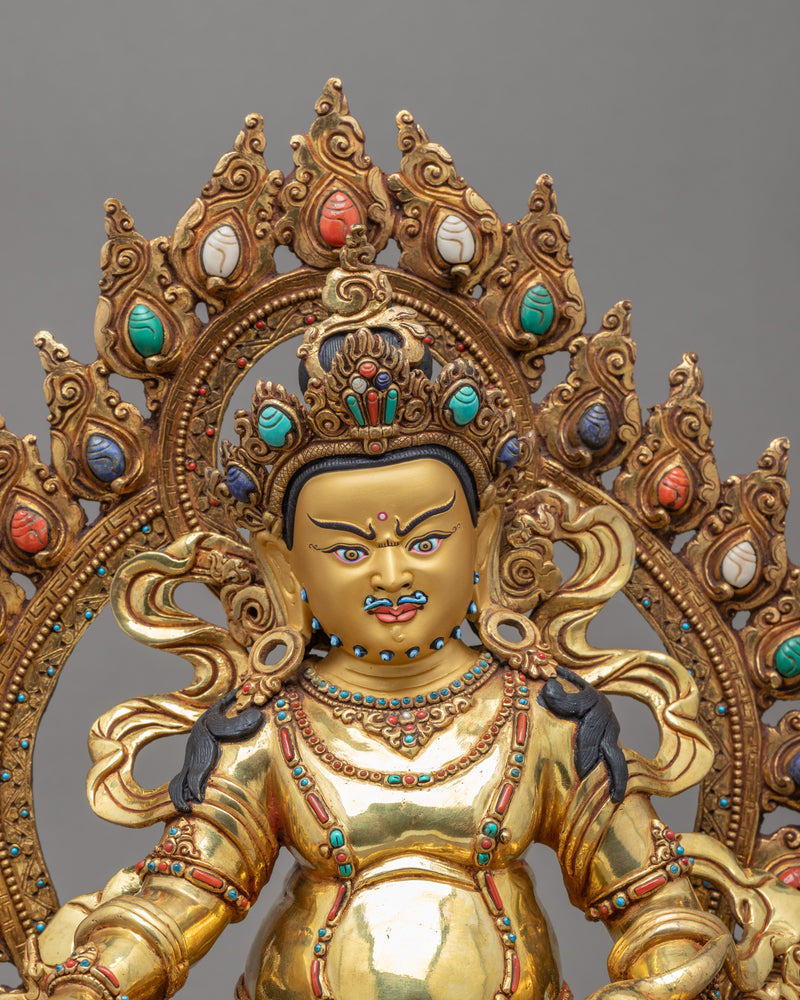 Yellow Jambhala Statue | Traditionally Hand Crafted Buddhist Art