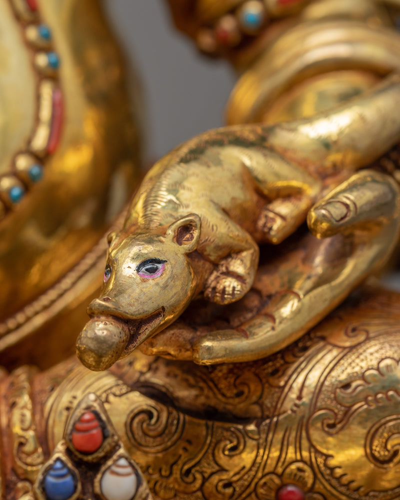 Yellow Jambhala Statue | Traditionally Hand Crafted Buddhist Art