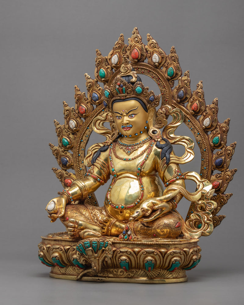 Yellow Jambhala Statue | Traditionally Hand Crafted Buddhist Art