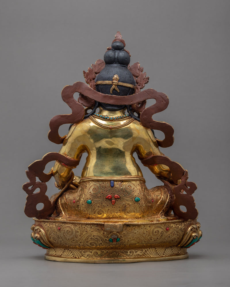 Yellow Jambhala Statue | Traditionally Hand Crafted Buddhist Art