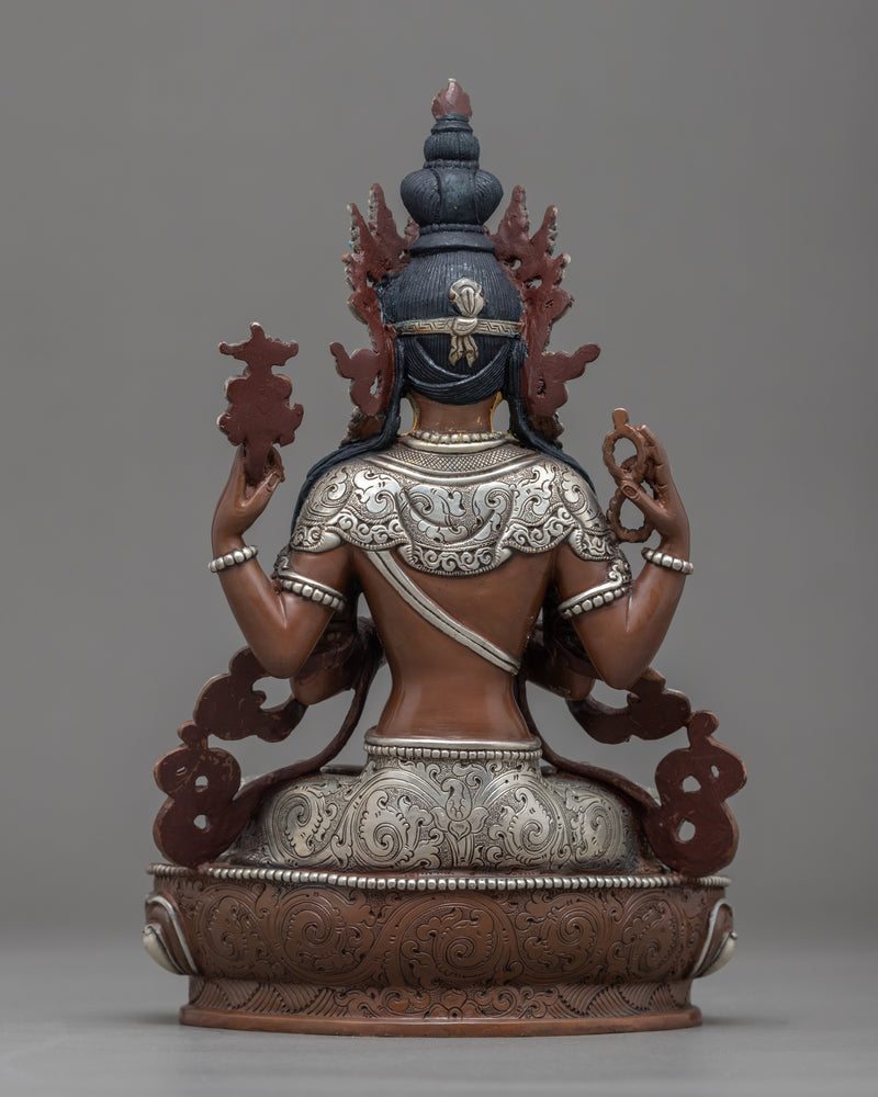 Chenrezig Buddhist Sculpture | Traditional Himalayan Art of Nepal