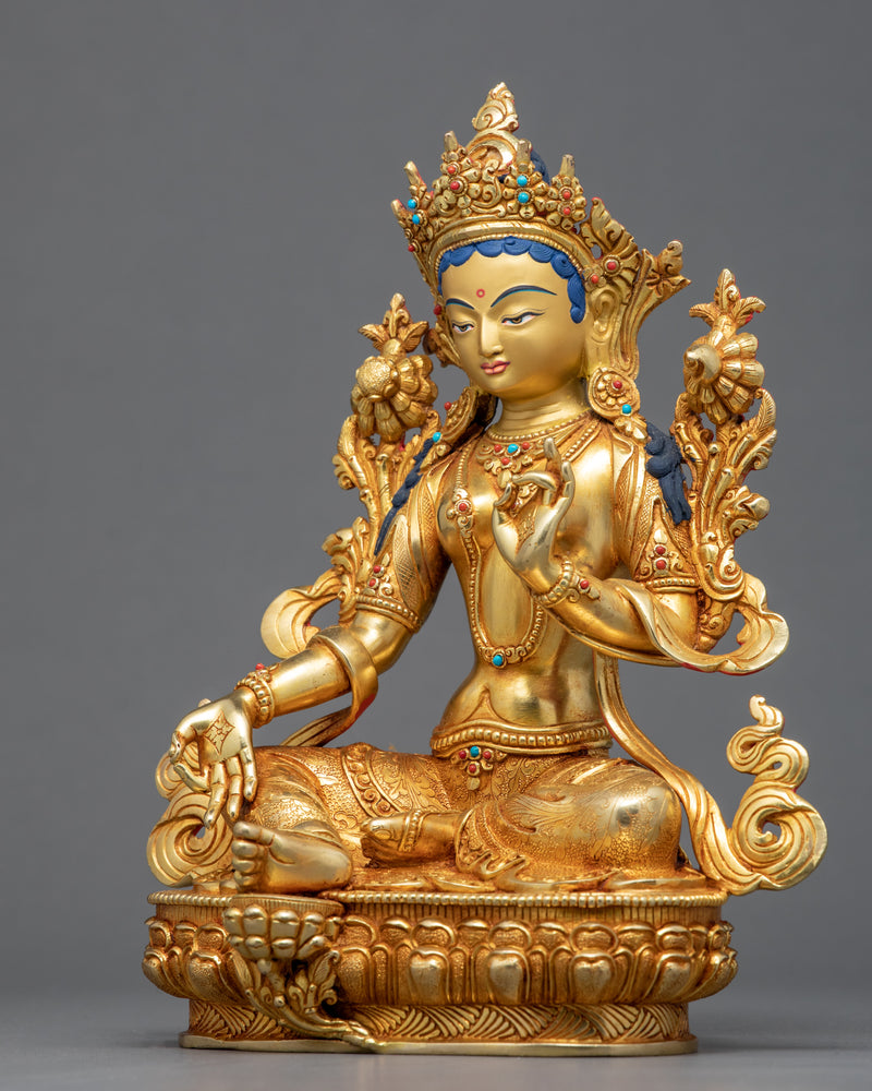 Tara Green Statue | Finely Crafted Buddhist Figurine