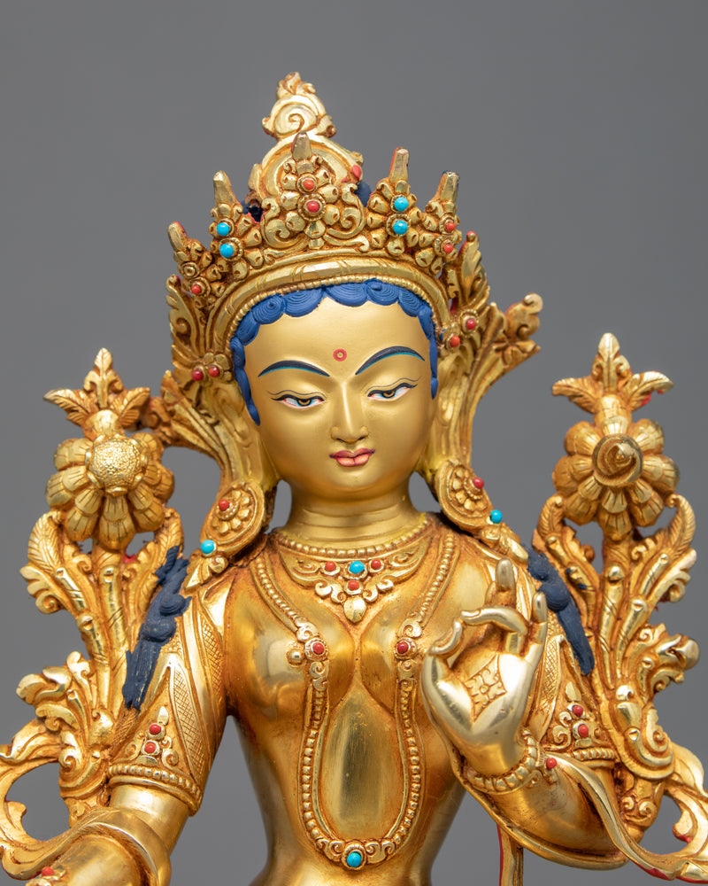 Tara Green Statue | Finely Crafted Buddhist Figurine