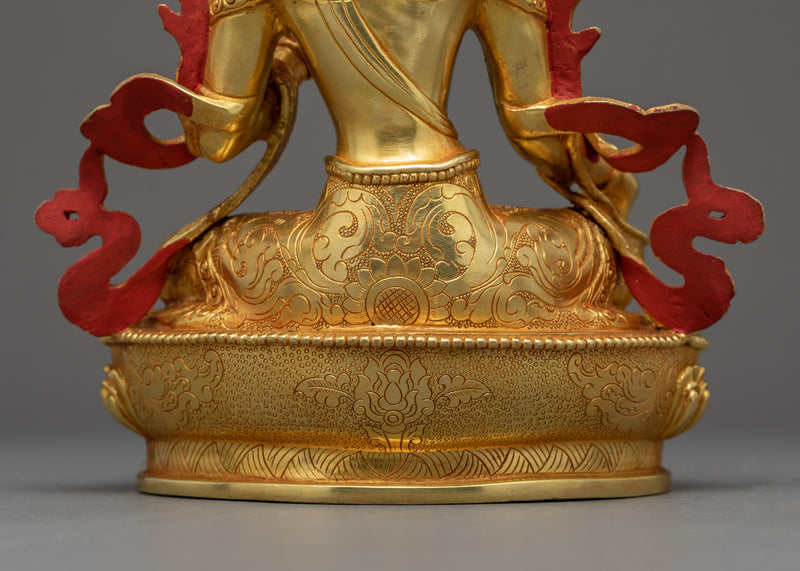 Indoor Tara Green Sculpture | Traditional Hand Painted Statue