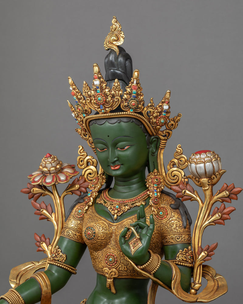 Buddha Green Tara Statue | Traditionally Sculpted Art