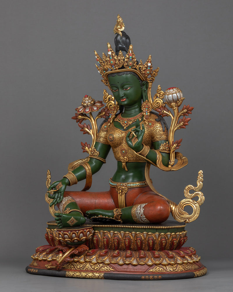 Buddha Green Tara Statue | Traditionally Sculpted Art