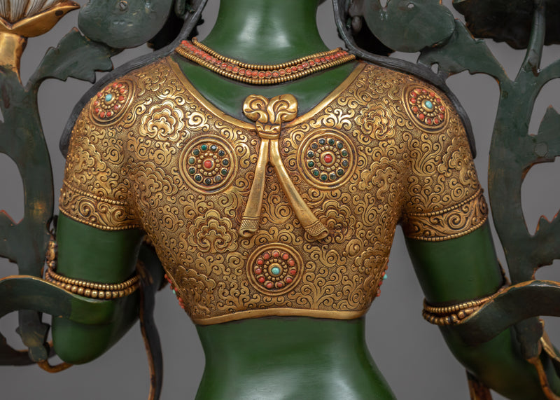 Buddha Green Tara Statue | Traditionally Sculpted Art