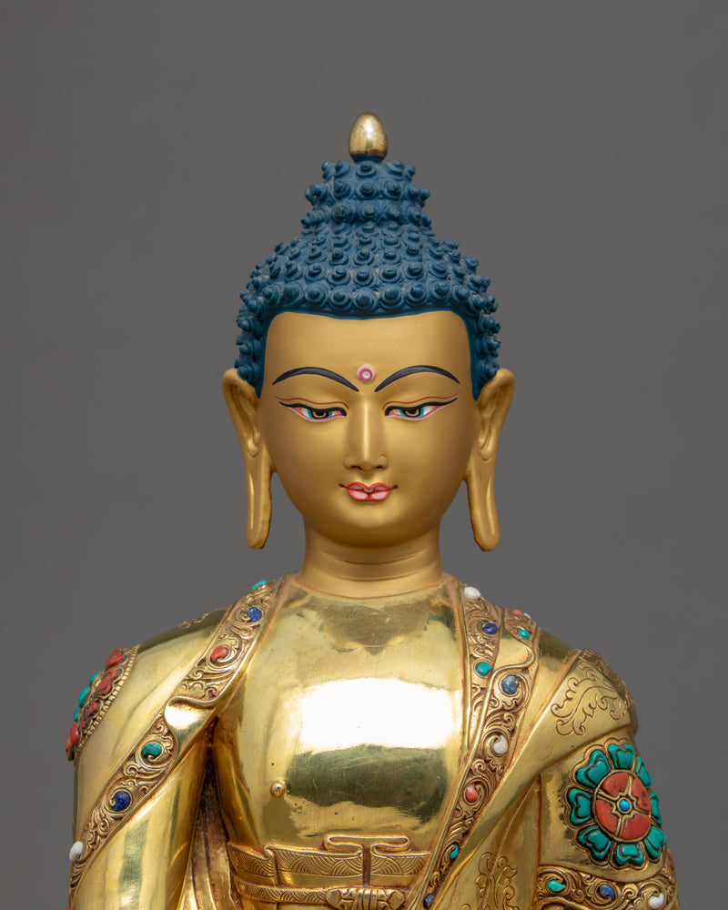 Shakyamuni Buddha Gold Statue | Traditionally Hand Crafted Historical Buddha Art