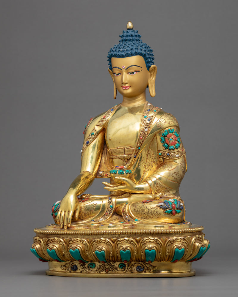 Shakyamuni Buddha Gold Statue | Traditionally Hand Crafted Historical Buddha Art