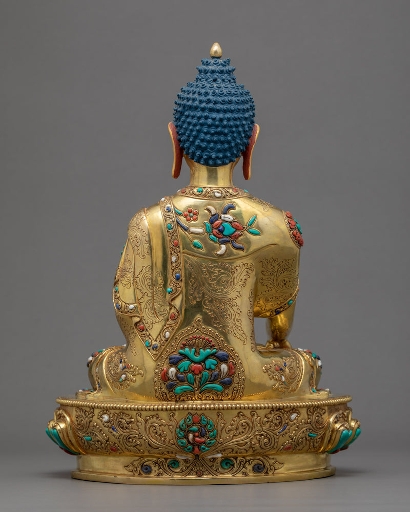 Shakyamuni Buddha Gold Statue | Traditionally Hand Crafted Historical Buddha Art