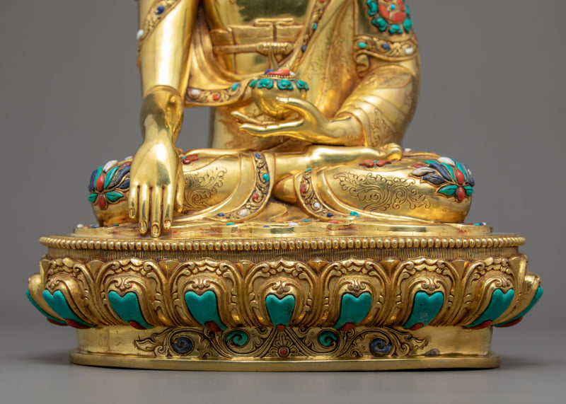 Shakyamuni Buddha Gold Statue | Traditionally Hand Crafted Historical Buddha Art