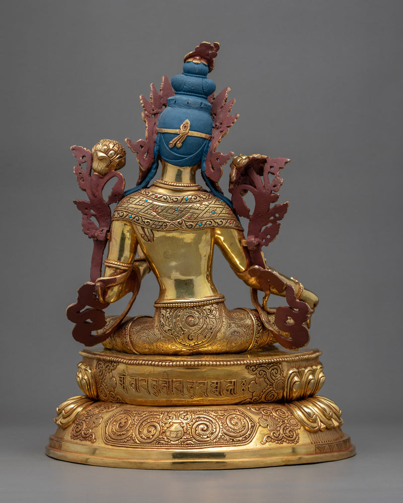 Green Tara Buddha Deity Statue | Traditional Himalayan Buddhist Art