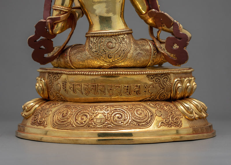 Green Tara Buddha Deity Statue | Traditional Himalayan Buddhist Art