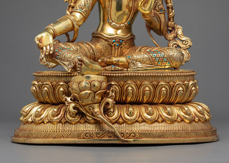 Green Tara Buddha Deity Statue | Traditional Himalayan Buddhist Art