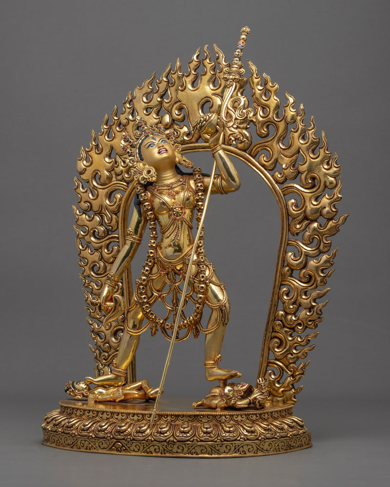 Goddess Vajrayogini Statue | Gold Gilded Dakini Art